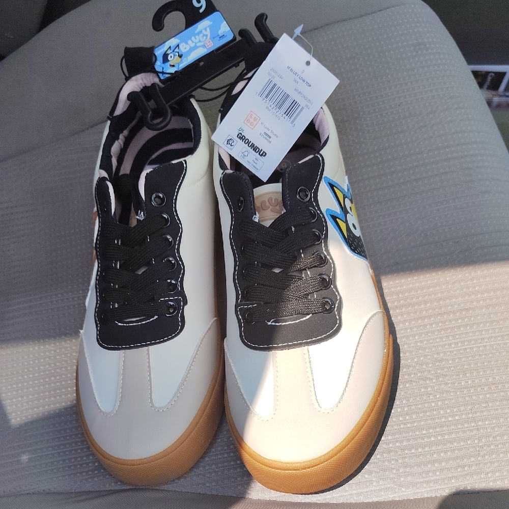 Cream and Black Sneakers with Bluey!